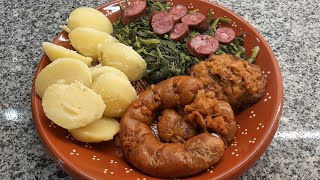 Receita de alheira de Mirandela assada no forno com grelos e batata cozida by necasdevaladares [upl. by Bamford]