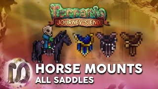 How to Ride a Horse in Terraria 14 Journeys End  Horse Mount  All Saddles [upl. by Ennoitna347]