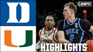 Duke Blue Devils vs Miami Hurricanes  Full Game Highlights  ESPN College Basketball [upl. by Traver651]