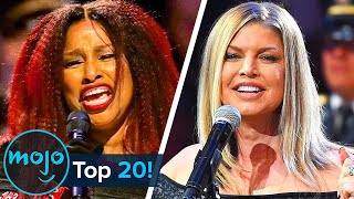 Top 20 American National Anthem Performance Fails [upl. by Arekahs]