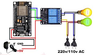 NodeMCU ESP8266 Relay Control  Blynk App  IOT Home Automation [upl. by Zachariah318]