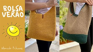 Bolsa em Crochê  Bolsa Verão por Marcelo Nunes [upl. by Ellebanna192]