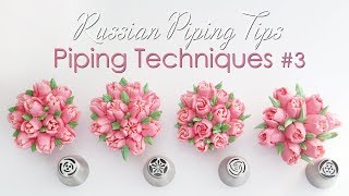 Russian piping tips  Cupcake Piping Techniques Tutorial 3 [upl. by Hogen]