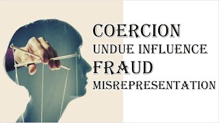 Coercion Undue Influence Fraud Misrepresentation  Indian Contract Act 1872  Law Guru [upl. by Zetta463]