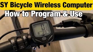 How to Program amp Use the SY Bicycle Wireless Computer Speedometer and Odometer [upl. by Truc]