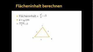 Flächeninhalt eines gleichseitigen Dreiecks berechnen [upl. by Lleval268]