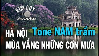 HÀ NỘI MÙA VẮNG NHỮNG CƠN MƯA  KARAOKE  Tone NAM Trầm  EmMi thứ [upl. by Pahl853]