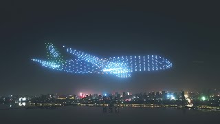 Amazing Drone Magical Holographic Light Show in China [upl. by Howzell]