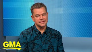 Matt Damon talks about new film Stillwater l GMA [upl. by Ayokahs]