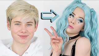 I Transformed myself into an EGirl BOY TO GIRL MAKEUP TRANSFORMATION [upl. by Hutchins]