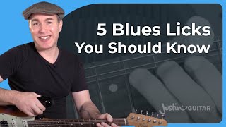 5 Blues Guitar Licks from Minor Pentatonic Scales [upl. by Elleirda]