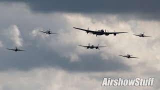 Merlin Flight Mosquito Lancaster Spitfire and Hurricane Formation  Hamilton Airshow 2013 [upl. by Hsinam]