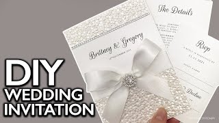 DIY WEDDING INVITATION  Elegant Handmade Invitation You Can Make At Home using Microsoft Word [upl. by Tybie442]