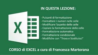 EXCEL tutorial 4 Formattare le celle in Excel [upl. by Alec]