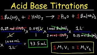 Acid Base Titration Problems Basic Introduction Calculations Examples Solution Stoichiometry [upl. by Clementas]