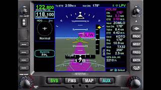 Avidyne IFD550 LPV Approach using SVS [upl. by Nylorahs]