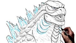 How To Draw Godzilla  Step By Step  Godzilla vs Kong [upl. by Akoyin860]