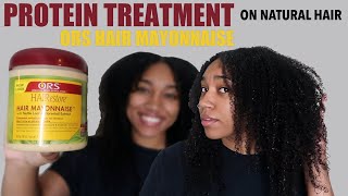 Protein Treatment on Natural Hair  ORS Hair Mayonnaise  Review  Demo [upl. by Mcgruter]