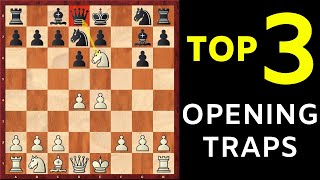 Top 3 Chess Opening TRAPS To Win Fast in Blitz amp Bullet [upl. by Goodard]