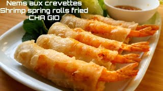 RECETTE NEMS AUX CREVETTES  NEMS VIETNAMESE SPRING ROLLS  365 recipe cooking [upl. by Conlon]