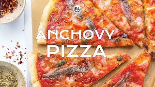 Anchovy pizza noknead recipe [upl. by Enram769]