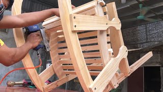 Great technique of the woodworker  DIY a very special rocking chair [upl. by Gaven]