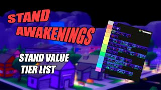 STANDS AWAKENING STAND VALUE TIER LIST [upl. by Niggem687]