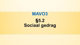 Biologie Mavo3  §52 Sociaal gedrag [upl. by Buddy]