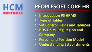 HR Fundamentals  Part 1  PeopleSoft Core HR [upl. by Hume]