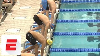 Caeleb Dressel sets American record with 181 in 50 Free at NCAA Championship Prelims  ESPN [upl. by Tihom]