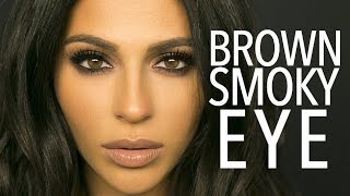 Brown Smokey Eye Makeup Tutorial  Teni Panosian [upl. by Yeleek]