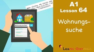 A1  Lesson 64  Wohnungssuche  Apartment  hunting  Learn German for beginners [upl. by Nima]