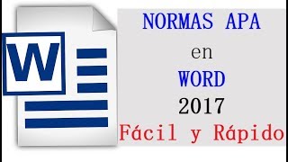 CÓMO usar NORMAS APA en WORD 2017 SEXTA EDICIÓN CITAS y REFERENCIAS BIBLIOGRÁFICAS [upl. by Winthorpe]