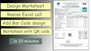 Make exam marksheet in excel  Make Marksheet in 10 minutes  Stylish marksheet design with QR code [upl. by Magnum]