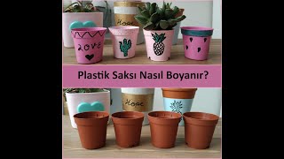 Plastik Saksı Nasıl Boyanır  How to Paint Plastic Plant Pot [upl. by Barker]