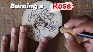 Rose Pyrography  Wood Burning a Traditional Rose with the Colwood Super Pro 2 [upl. by Sirtemed]