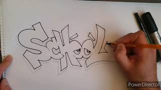 How to Draw Graffiti Lettering [upl. by Eitsyrc586]