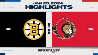 NHL Highlights  Bruins vs Senators  January 25 2024 [upl. by Llerred]