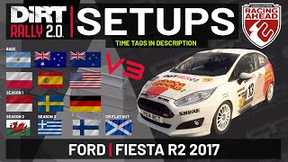 Ford Fiesta R2 2017  TT SETUPS V3  13 Locations  DiRT Rally 20 [upl. by Rahr124]