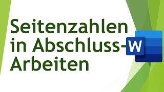 Seitenzahlen in wissenschaftlichen Abschlussarbeiten  Abschlussarbeiten schreiben 09 [upl. by Ahsirtak]