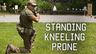 Combat Shooting Drill Standing Kneeling Prone  Tactical Rifleman [upl. by Deppy]