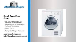 Bosch Dryer Error Codes [upl. by Jochebed]