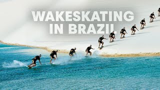 Wakeskating Brazils Desert Lagoons Lençóis National Park [upl. by Ahsirk]