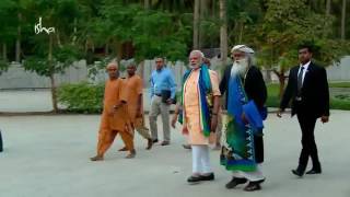 Arrival of our Honourable Prime Minister to Isha Yoga Centre Coimbatore [upl. by Nwahsyt746]