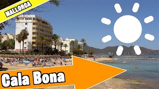 Cala Bona Mallorca Spain Tour of beach and resort [upl. by Kenzie729]