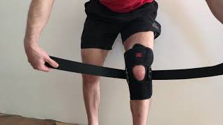 QUICK GUIDE Athledict Hinged Knee Brace with Strap  HOW to Wrap Strap with XMethod [upl. by Heilman576]