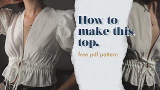 FRONT TIE TOP TUTORIAL FREE PDF PATTERN [upl. by Niassuh264]