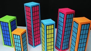 Paper Building amp City making for school project work Easy Craft [upl. by Nileak]