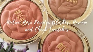 Milani Rose Blushes Hand amp Cheek Swatches Tea Rose Blossomtime Rose Romantic Rose [upl. by Leonanie]