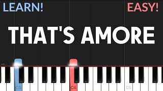 Thats Amore  Dean Martin  EASY Piano Tutorial [upl. by Rinee]